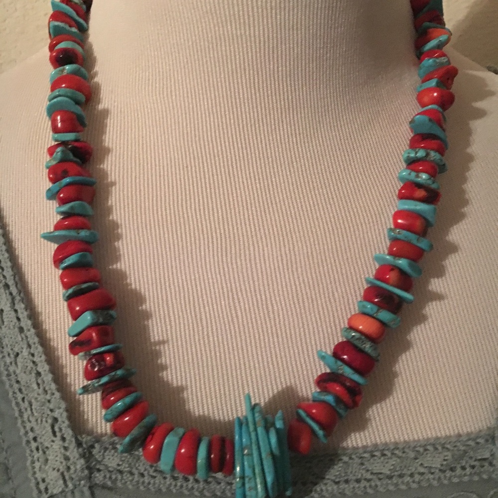 Coral & Turquoise Necklace - Picture 7 of 7
